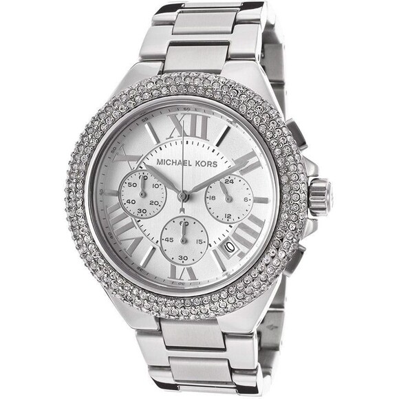 MICHAEL KORS CAMILLE Womens Watch MK5634 Steel Bracelet Chrono Swarovski - Picture 1 of 16